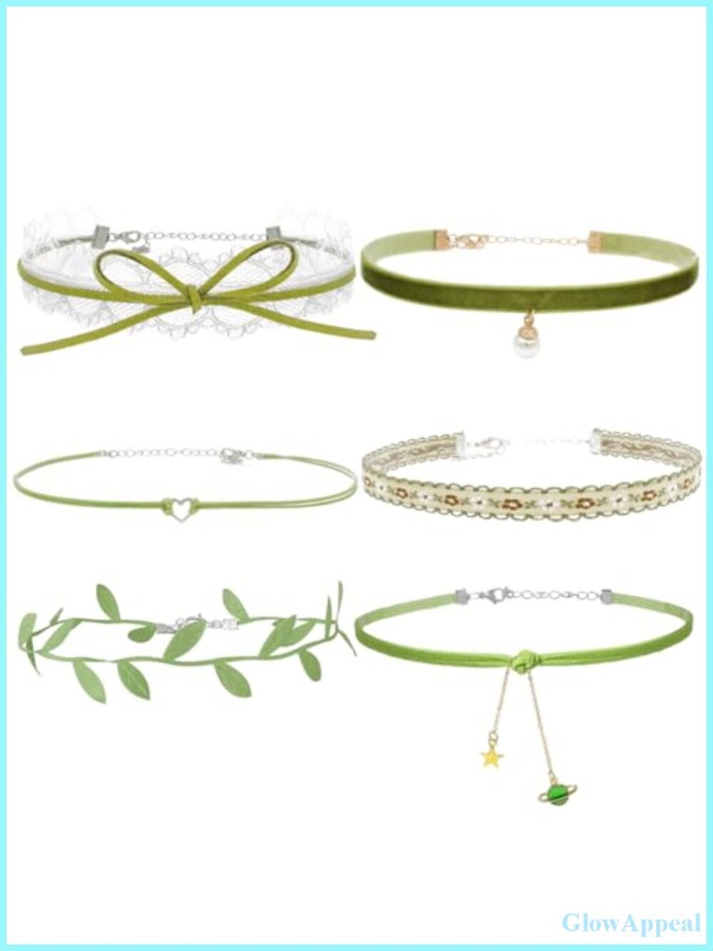 Velvet Lace Choker Necklace Set 6 Piece Lobster Clasp Women Jewelry